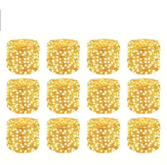 Guirlandes LED Fée à Piles – Lot de 12, Lumière Chaude pour Bocaux, Déco Mariage, Anniversaire ou Fête