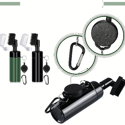 Brosse de Nettoyage de Clubs de Golf – Compacte, avec Clip et Réservoir d’Eau Intégré