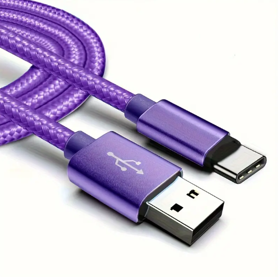 Lot de 3 Câbles USB vers USB-C Tressés – Charge Rapide & Synchronisation – 1m – Compatibles Android, Samsung, Huawei, Xiaomi