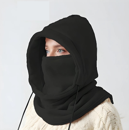 Cagoule Hiver Multifonction Femme & Homme – Capuche Doublée Polaire avec Cache-Cou Intégré