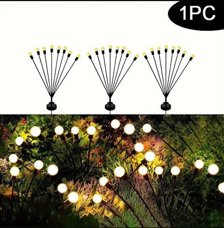 Lampe Solaire Extérieure en Forme de Feu d’Artifice – Éclairage LED Jardin Intelligent, Étanche, à Lumière Chaude ou Multicolore