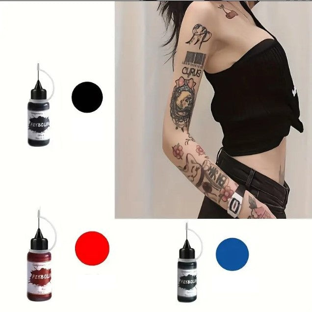 Encre pour Tatouage Éphémère – Flacon de 15 ml avec Pointe Précise pour Dessins Temporaires