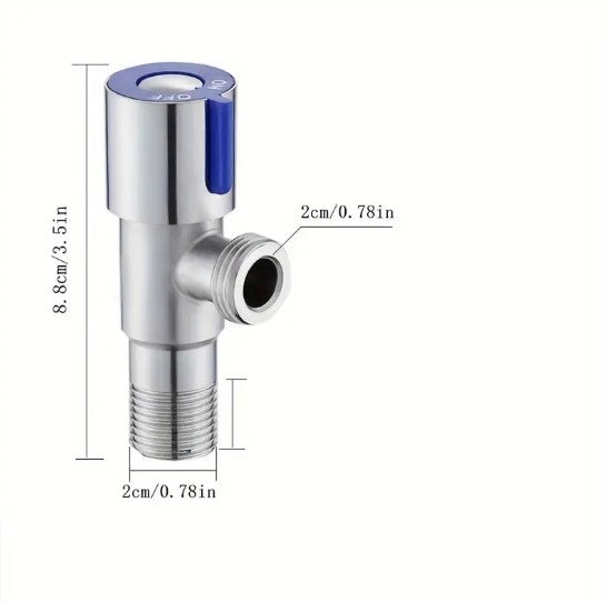 Lot de 2 Vannes d’Angle en Acier Inoxydable – Robinet d’Arrêt Eau Froide et Chaude avec Poignée Colorée – Collection Plomberie Brute