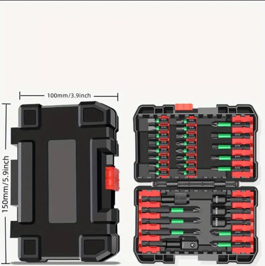 Set d’Embouts de Visseuse Magnétiques avec Adaptateurs – Kit Complet pour Perceuse Électrique
