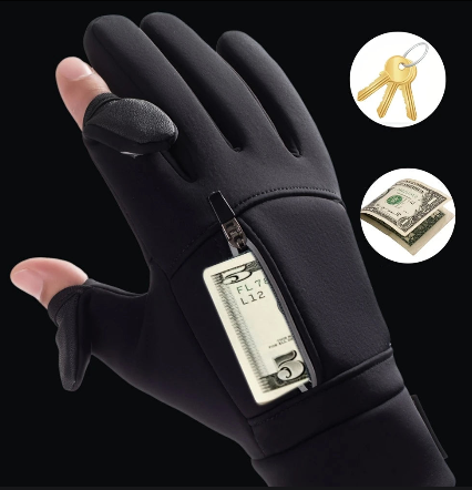 Gants Tactiles Hiver Imperméables – Antidérapants & Coupe-Vent avec Zip, Écran Tactile Smartphone – Unisexe