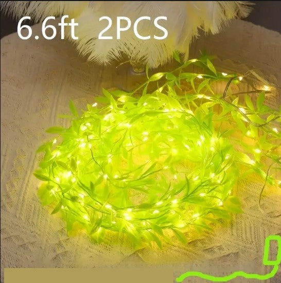 Guirlande LED Feuillage Suspendu – Ruban Lumineux Décoratif pour Plantes, Mur ou Balcon