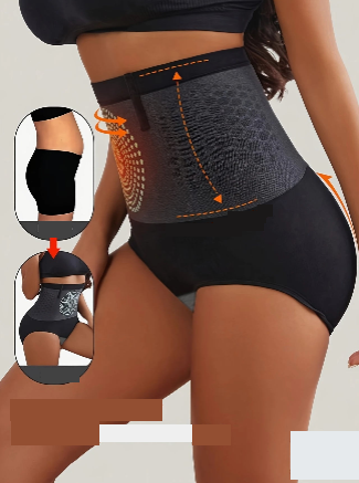 Shorty Gainant Femme Taille Haute – Culotte Sculptante avec Points de Massage et Effet Ventre Plat