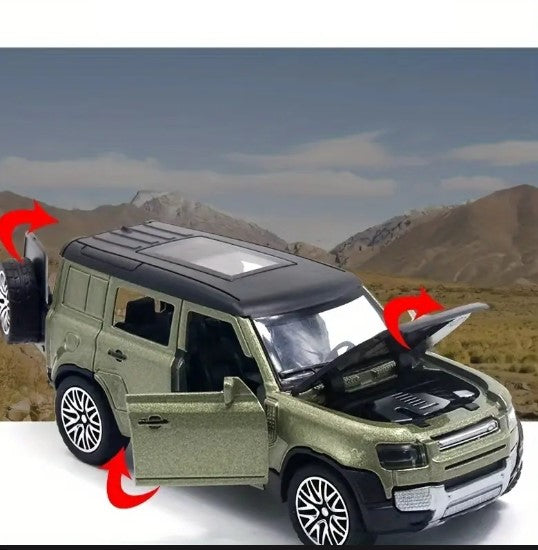 Voiture miniature SUV tout-terrain en alliage – Modèle réaliste avec portes ouvrantes, jouet et collection