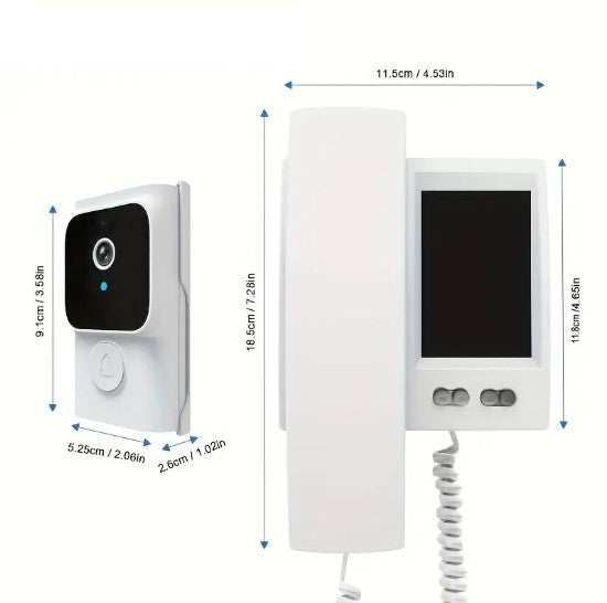 Interphone Vidéo Filaire avec Écran et Caméra HD – Sonnette de Porte avec Moniteur Intégré et Audio Bidirectionnel