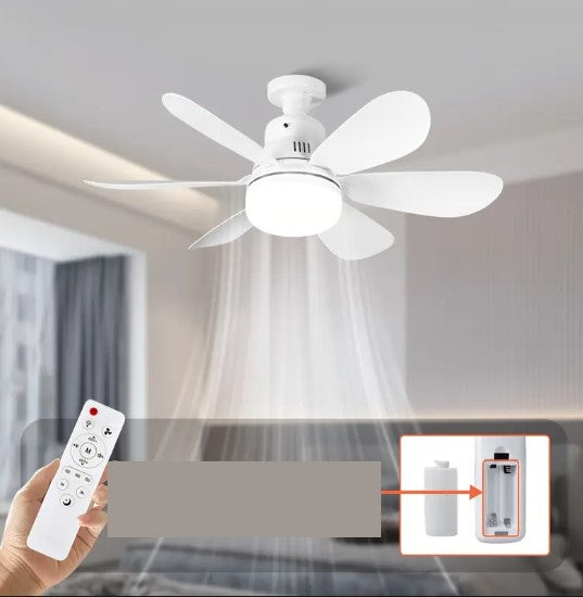 Ventilateur de Plafond LED Silencieux avec Lumière Intégrée – Design Moderne pour Salle de Bain, Cuisine, Entrée ou Garage