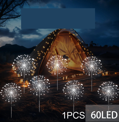 Guirlande LED Feu d’Artifice Solaire 60 LED – Lumière Extérieure Étanche pour Jardin, Terrasse ou Camping