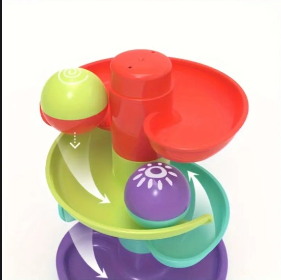 Tour de Boules Éducative pour Bébé – Jeu d’Éveil Coloré et Ludique avec Pistes en Spirale