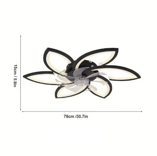 Ventilateur de Plafond LED Design Fleur avec Télécommande – Lumière Réglable et Fonction Silencieuse