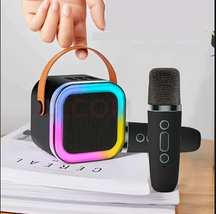 Micro Karaoké Bluetooth avec Haut-Parleur LED – Sans Fil, Rechargeable, Ambiance DJ & Soirée