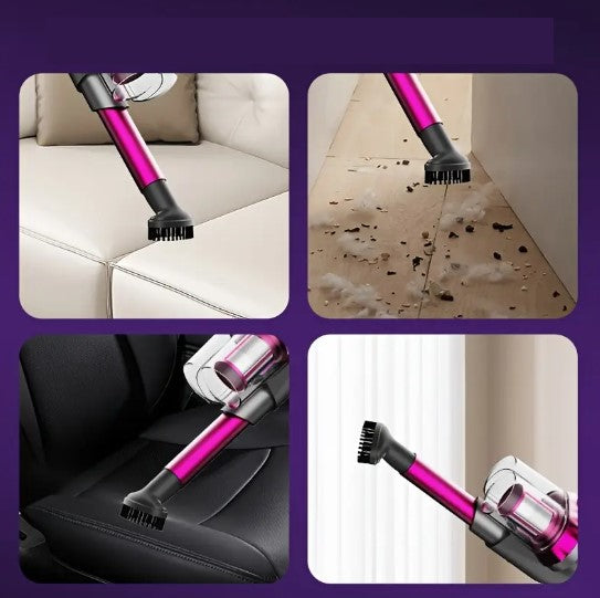 Aspirateur Balai Sans Fil 3-en-1 – Léger, Puissant et Multifonction pour Sols, Tapis et Canapés – Design Rose Métallisé