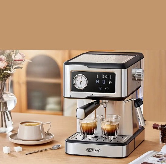 Machine à Café Expresso Professionnelle 20 Bars – Cafetière Électrique avec Buse Vapeur, Écran LED et Réservoir Grande Capacité