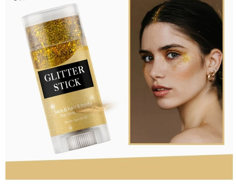 Stick Pailleté Visage & Corps – Glitter Maquillage Couleurs Intenses pour Cheveux et Peau