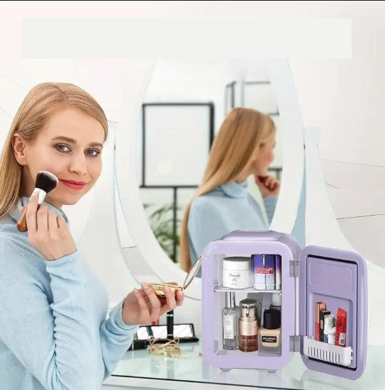 Mini Frigo Rétro YASHE 4L – Réfrigérateur Compact pour Boissons et Cosmétiques – Design Vintage, Silencieux et Portable