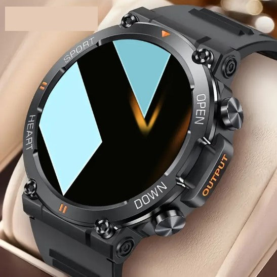 Montre connectée robuste pour homme – Suivi santé, mode sport, fréquence cardiaque et écran HD
