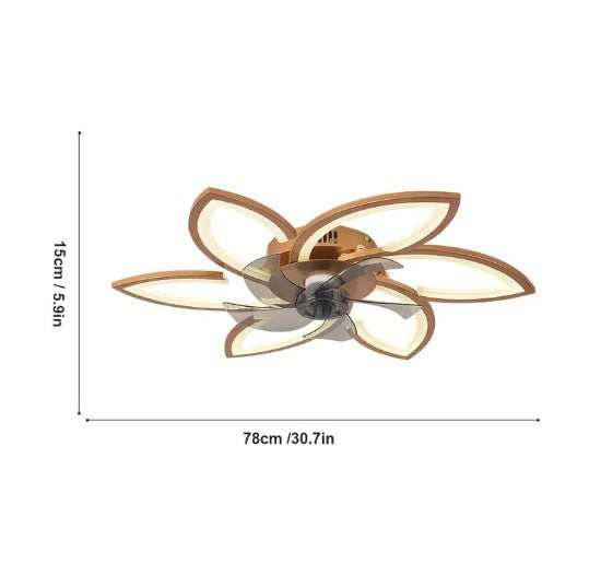 Ventilateur de Plafond LED Design Fleur avec Télécommande – Lumière Réglable et Fonction Silencieuse