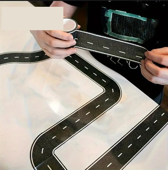 Ruban Adhésif Route Noire – Washi Tape Créatif pour Scrapbooking, Maquettes et Loisirs Créatifs