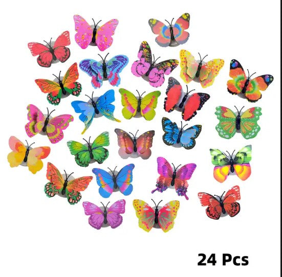 Papillons Fluorescents Multicolores – Déco Murale Lumineuse pour Fêtes, Anniversaires et Mariages