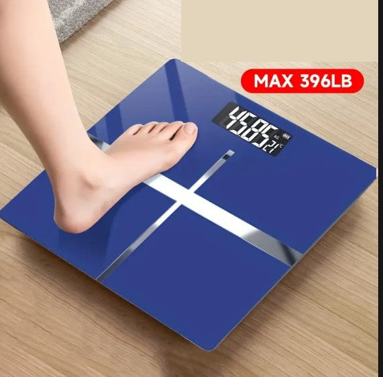 Balance électronique noire avec écran LCD – Pèse-personne haute précision jusqu’à 180 kg (396 lb)