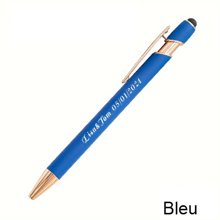 Stylo Personnalisé Gravé – Texte au Choix & Pointe Tactile – Cadeau Idéal Bureau & Événement