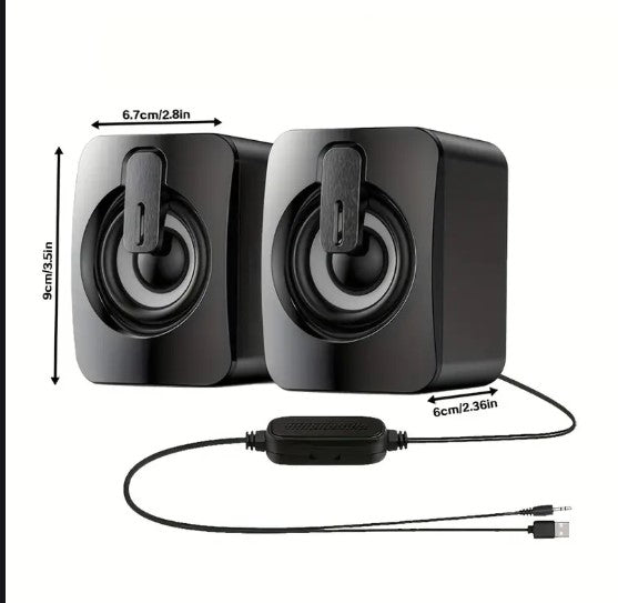 Enceintes USB Stéréo avec Lumières LED RGB – Haut-Parleurs de Bureau pour PC, Ordinateur Portable et Gaming