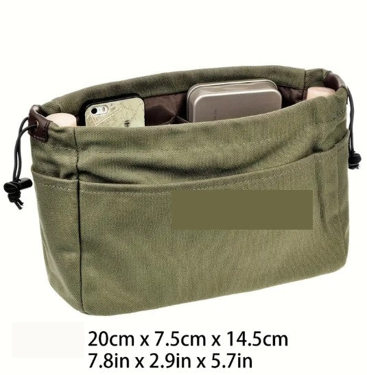 Une toile semi-rigide qui tient le sac
