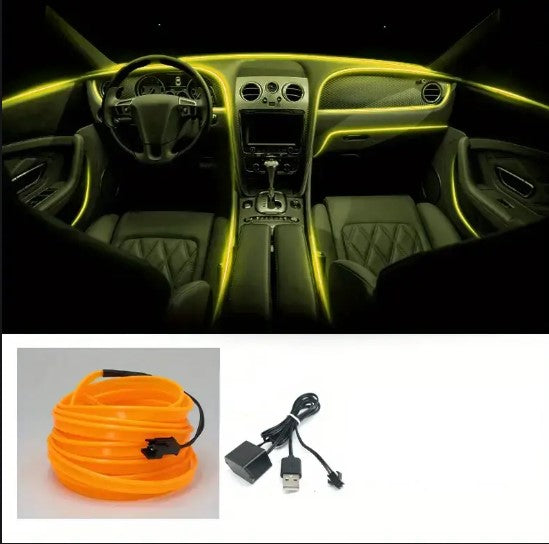 Ruban LED Voiture USB – Bande Lumineuse Intérieure Néon Flexible pour Tableau de Bord et Portes