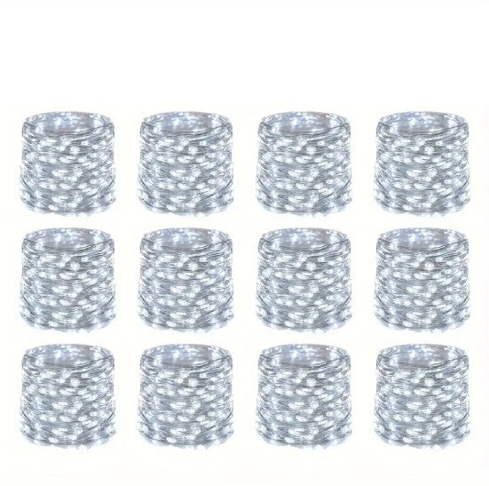 Guirlandes LED Fée à Piles – Lot de 12, Lumière Chaude pour Bocaux, Déco Mariage, Anniversaire ou Fête