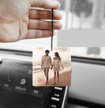Désodorisant voiture personnalisé avec photo – Cadeau unique à suspendre