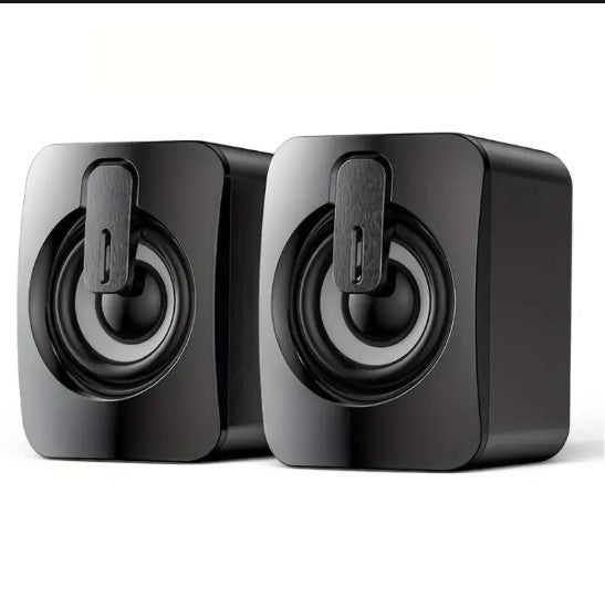 Enceintes USB Stéréo avec Lumières LED RGB – Haut-Parleurs de Bureau pour PC, Ordinateur Portable et Gaming