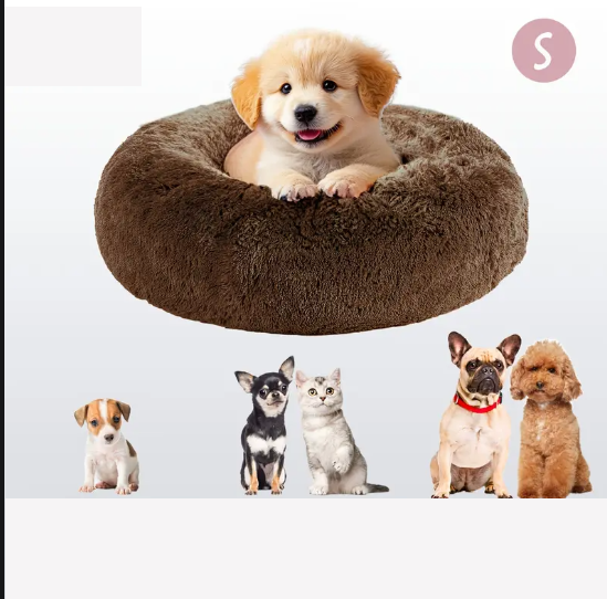 Coussin Douillet pour Chien ou Chat – Panier Moelleux Antistress en Fausse Fourrure Rose