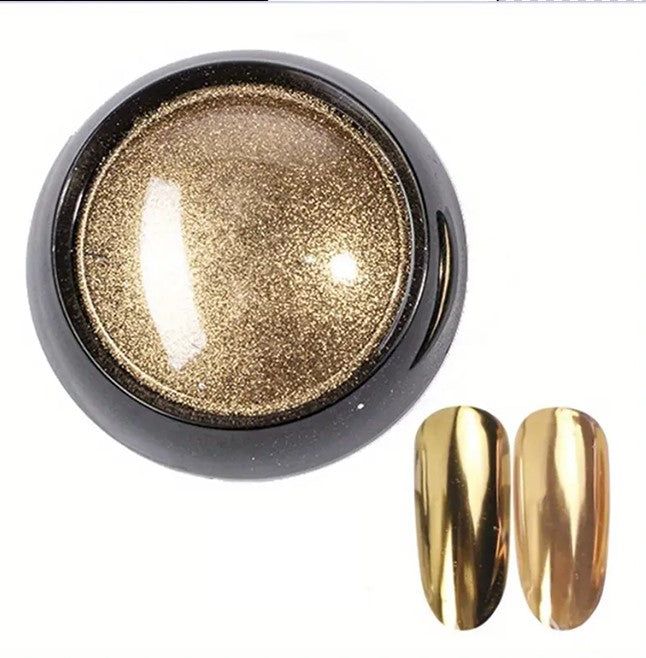 Vernis en Poudre Effet Chrome Métallisé – Argent, Or et Rose pour Ongles Ultra Brillants