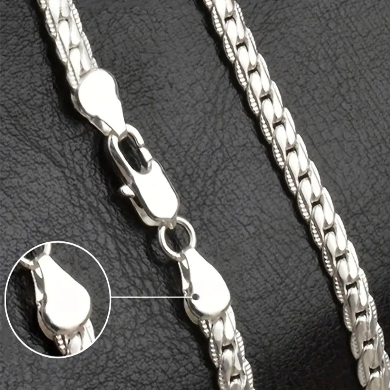 Collier homme chaîne plate en acier inoxydable argent – Bijou tendance et résistant