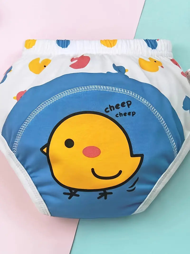 Culottes d’apprentissage bébé réutilisables – Lot de 4 couches lavables imprimées animaux mignons