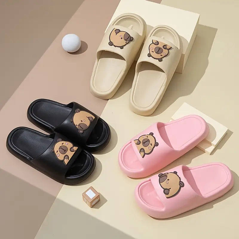 Sandales fille antidérapantes avec motif ours – Pantoufles d’été confortables et légères