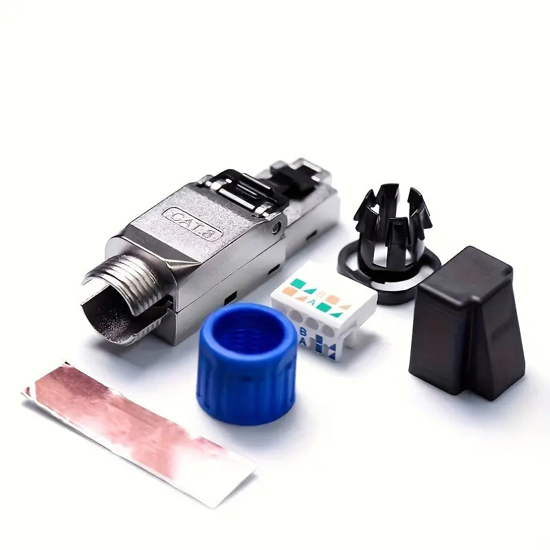 Connecteur RJ45 Blindé Cat6/Cat7 – Keystone Jack Ethernet Métallique Haute Performance | Composants Informatiques