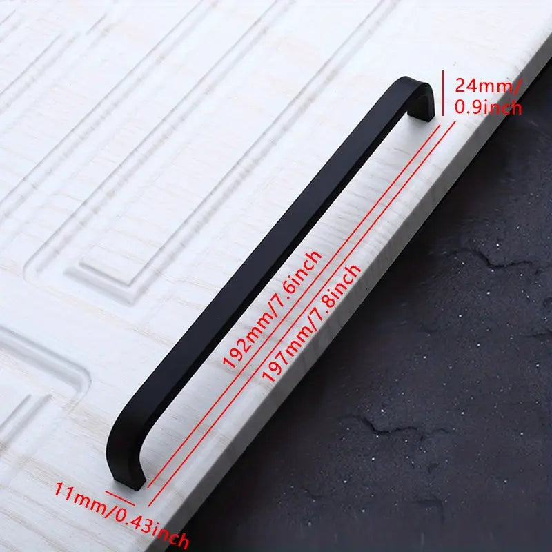 Poignées de Meuble Noires en Aluminium – Différentes Tailles pour Tiroirs, Portes et Armoires – Accessoires de Manutention Élégants et Durables