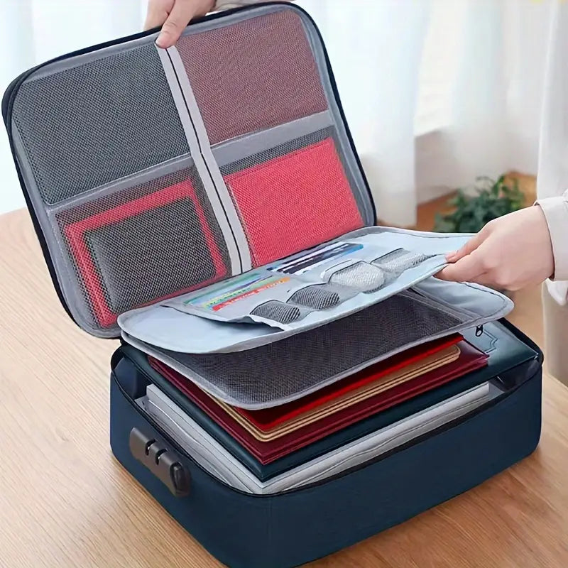 Mallette de Rangement Portable en Tissu Gris – Sac de Transport Multi-Usages avec Poignée et Fermeture Éclair