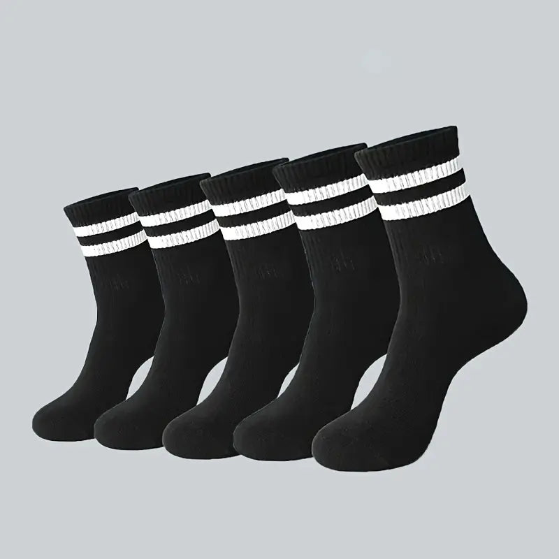 Lot de 12 paires de chaussettes homme noires et blanches – Style sport à rayures, confort et durabilité