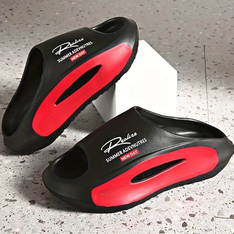 Sandales garçon noires design futuriste – Pantoufles légères et confortables pour l’été