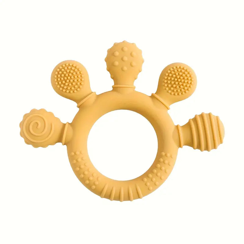 Anneau de Dentition en Silicone Doux – Jouet Bébé Sensoriel pour Soulager les Gencives