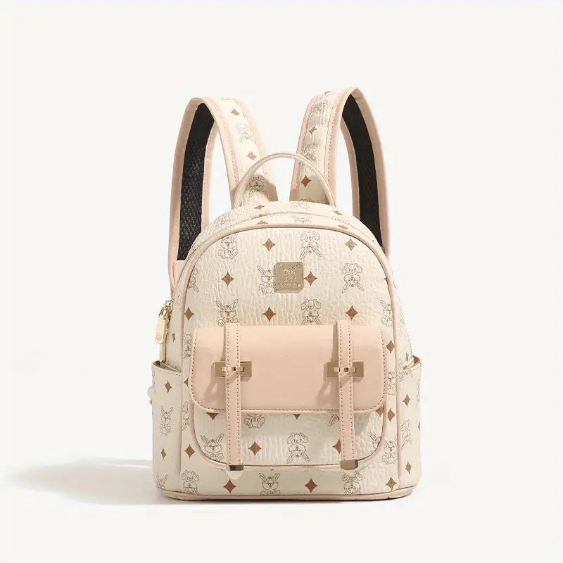 Sac à dos femme rose motif dessin animé – Élégant, tendance et pratique au quotidien