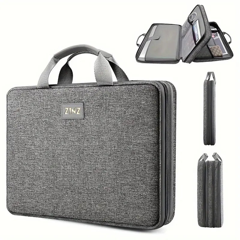 Mallette rigide pour ordinateur portable  Sacoche de rangement étanche avec double fermeture éclair et poches organisées