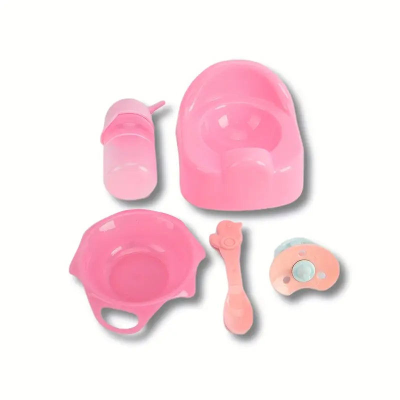 Poupée bébé réaliste 30 cm aux yeux bleus – Habillée en tenue d’hiver rose avec bonnet et chaussons