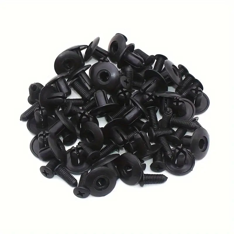 Clips de Fixation en Plastique Noir – Rivets Universels pour Panneaux, Carrosserie et Applications Industrielles