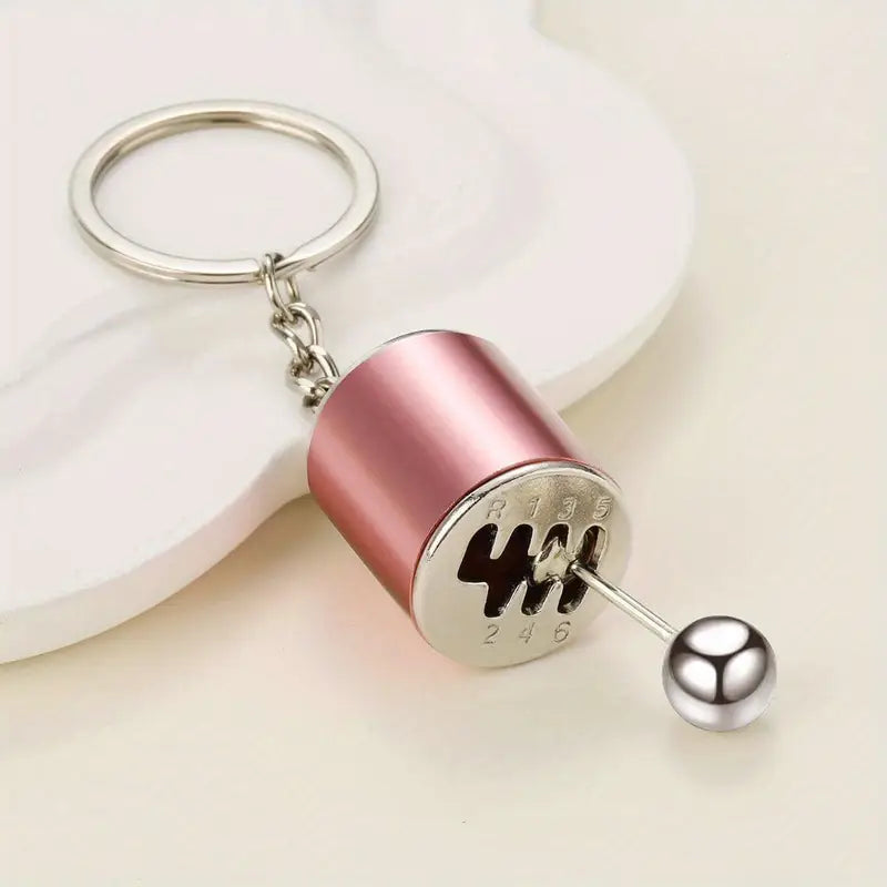 Porte-clés levier de vitesse voiture en métal – Breloque mécanique sportive pour homme